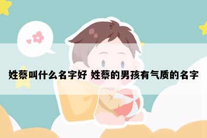 姓蔡叫什么名字好 姓蔡的男孩有气质的名字